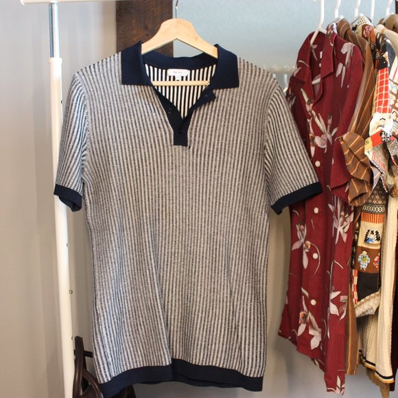 Reiss SS Knit button up - Picture 1 of 3